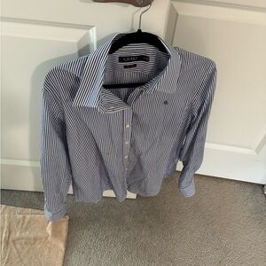 Ralph Lauren Blue and White Striped Shirt woman